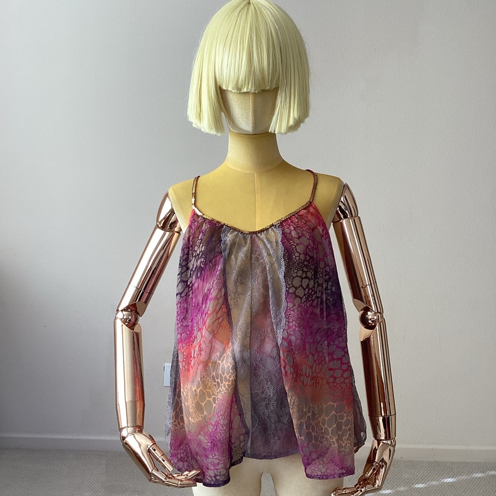 Free People Flowy Top With Sequins Detail SZ L